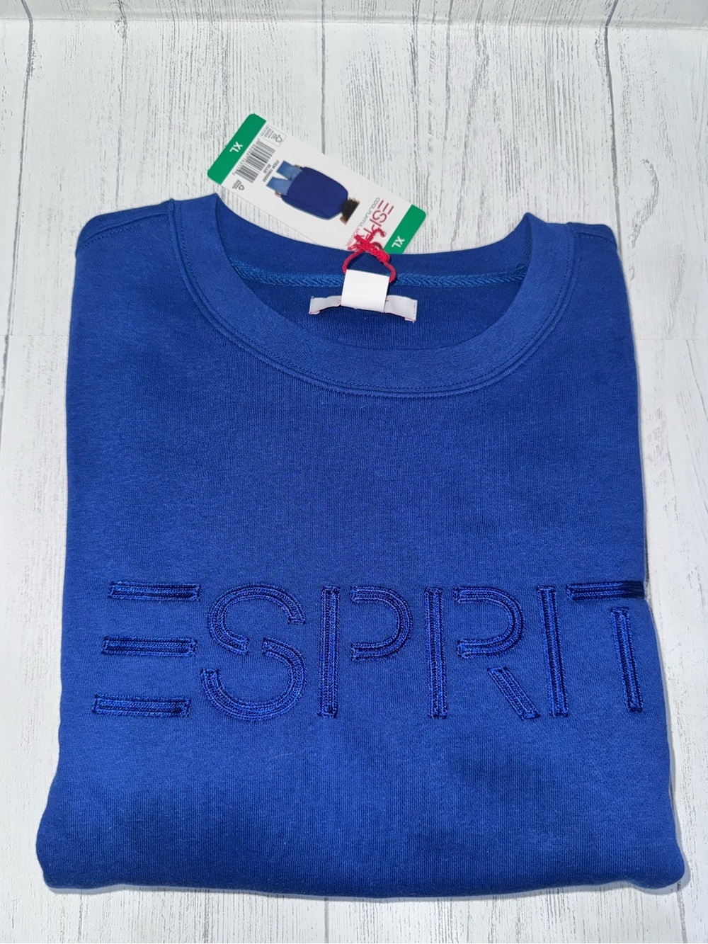Esprit Cobalt Blue Crewneck Sweatshirt with Embroidered Logo - Picture 3 of 5